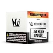 WEST COAST CURE: BLUEBERRY MUFFIN LIVE RESIN WET BADDER INDICA 1G