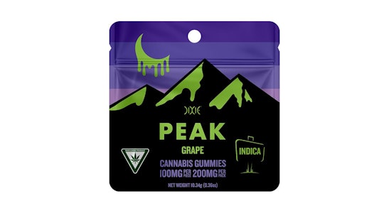Peak - GRAPE INDICA SINGLE GUMMIES - 2X100MG