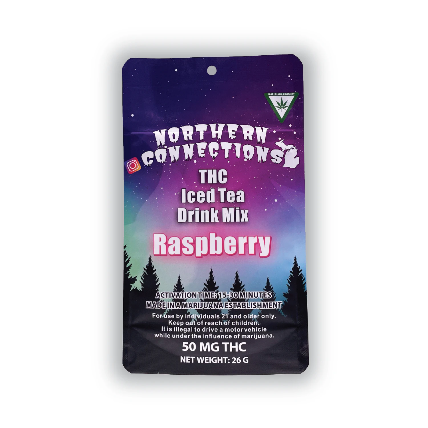 Northern connections - RASPBERRY ICE TEA THC DRINK MIX 50MG Main Image