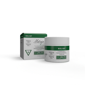 Mary's medicinals - RELIEF (NO ADDED FRAGRANCE) TRANSDERMAL CREAM-2OZ-(1000MG CBD:1000MG THC)-