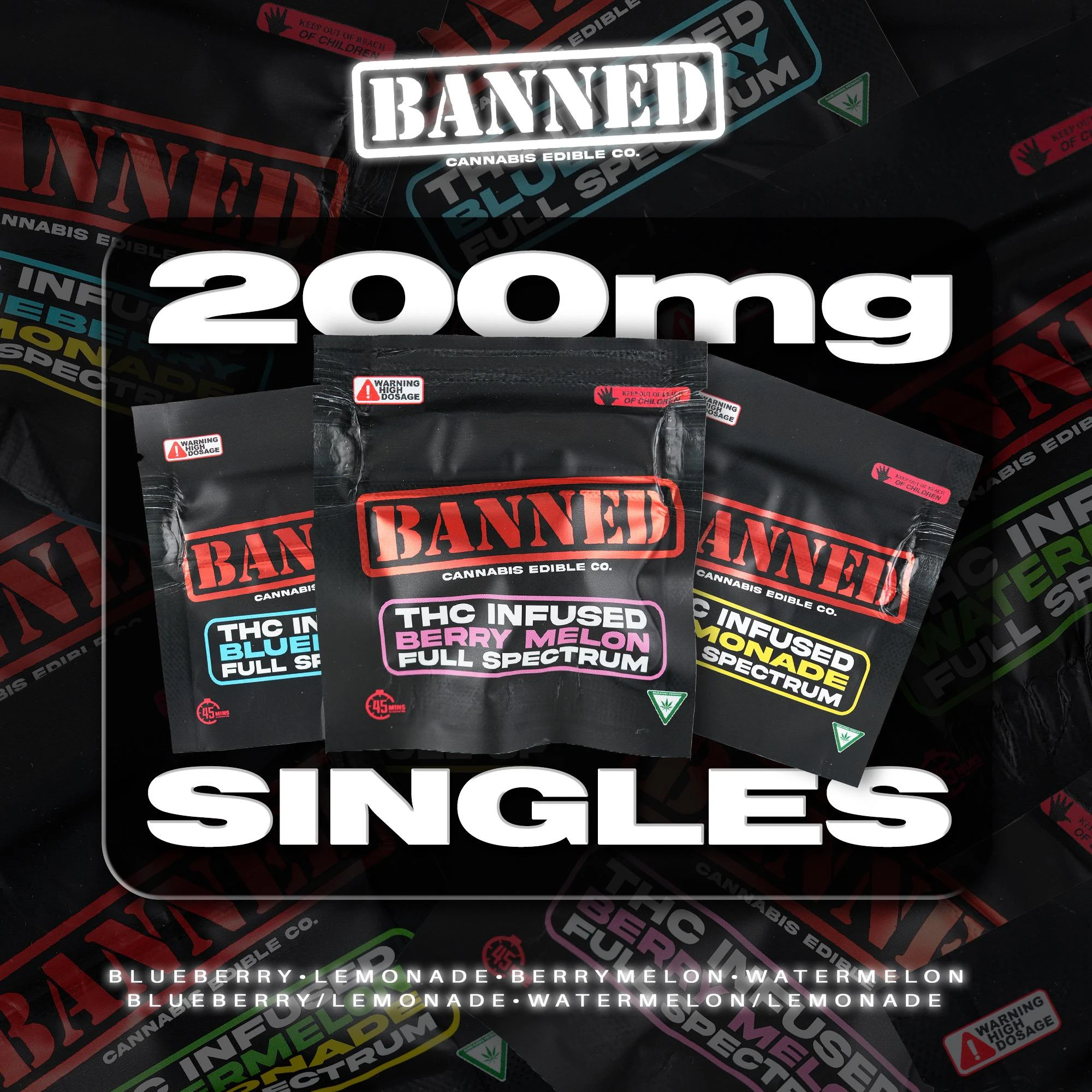 Banned - PARADISE PUNCH - SINGLE SERVE GUMMY 200MG Main Image