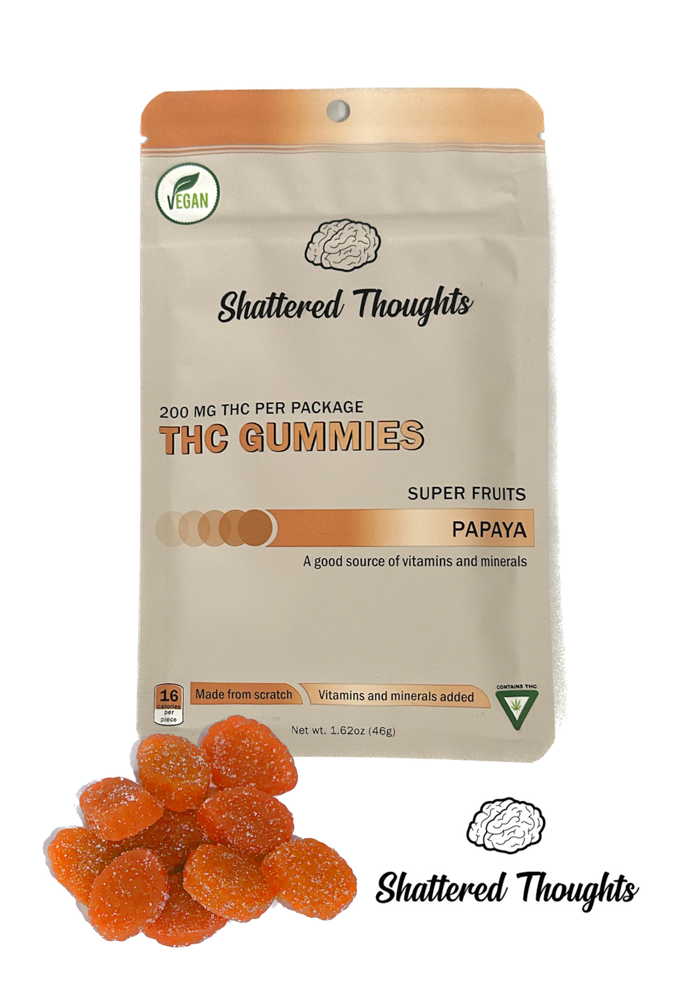 Shattered thoughts - PAPAYA GUMMIES 10PK 200MG Main Image
