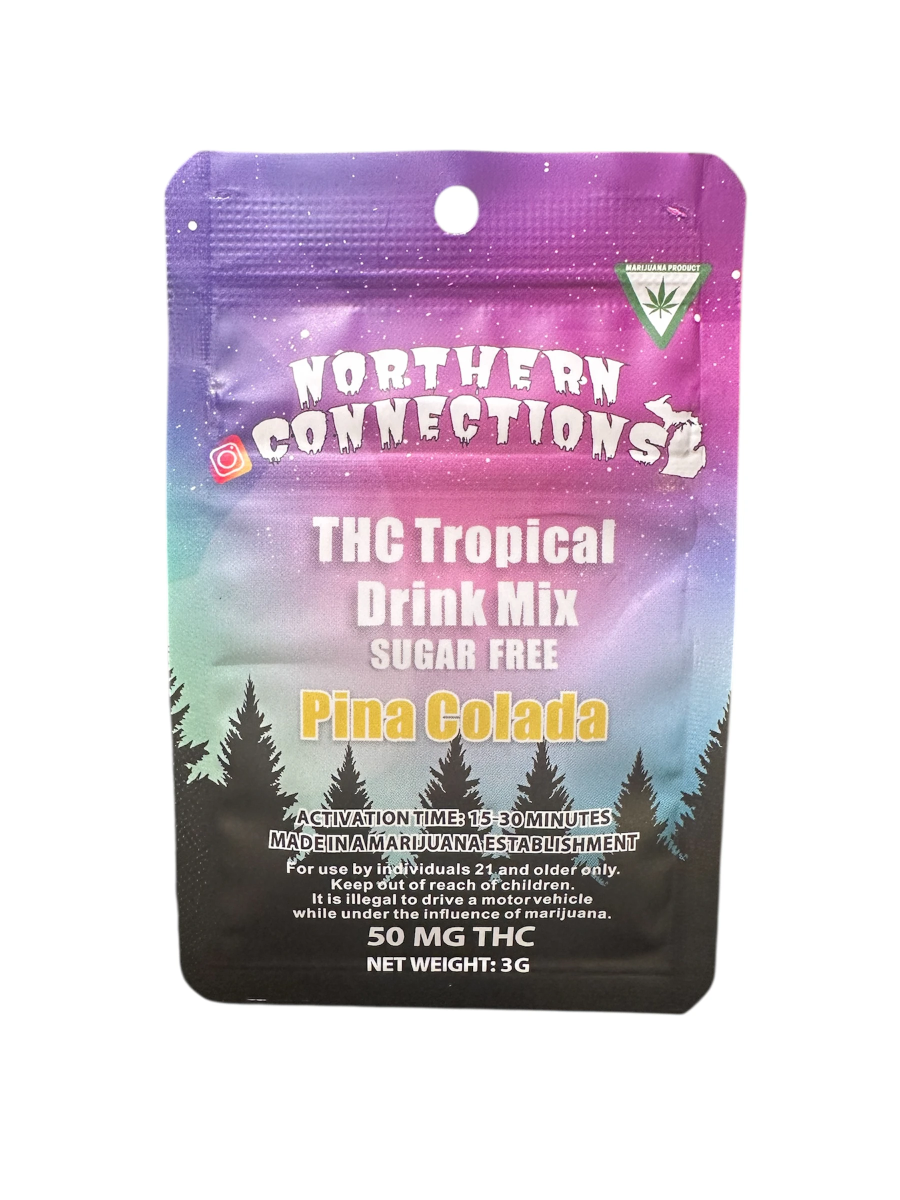 Northern connections - SUGAR FREE PINA COLADA THC DRINK MIX 50MG Main Image