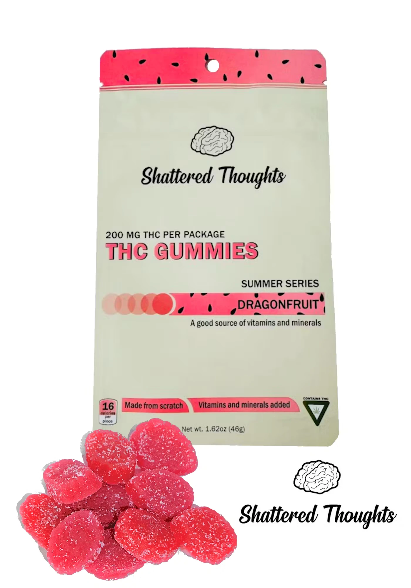 Shattered thoughts - DRAGONFRUIT GUMMIES 10 PK 200MG Main Image