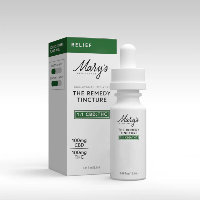 Mary's medicinals - 13.5ML- RELIEF- 1:1- CBD:THC- TINCTURE Main Image