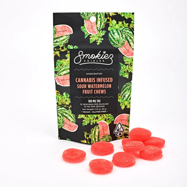 Smokiez - 10CT- SOUR WATERMELON- FRUIT CHEWS Main Image