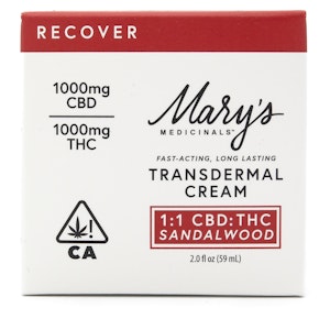 Mary's medicinals - 2OZ- 1:1- TRANSDERMAL CREAM- SANDALWOOD