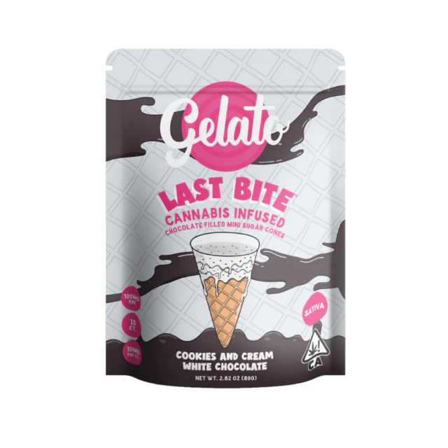 Gelato - 10CT- SATIVA- MINI SUGAR CONES- COOKIES AND CREAM WHITE CHOCOLATE Main Image