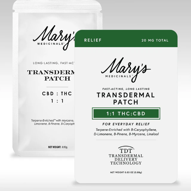 Mary's medicinals - SINGLE PATCH- 1:1- THC:CBD Main Image
