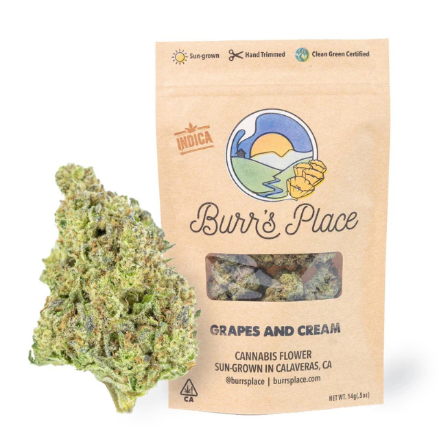 Burr's place - 1/8 OZ- GRAPES AND CREAM- SUN GROWN Main Image