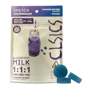Clsics - 10CT- BLUEBERRY MILK- 1:1:1 CBN:CBD:THC- GUMMIES