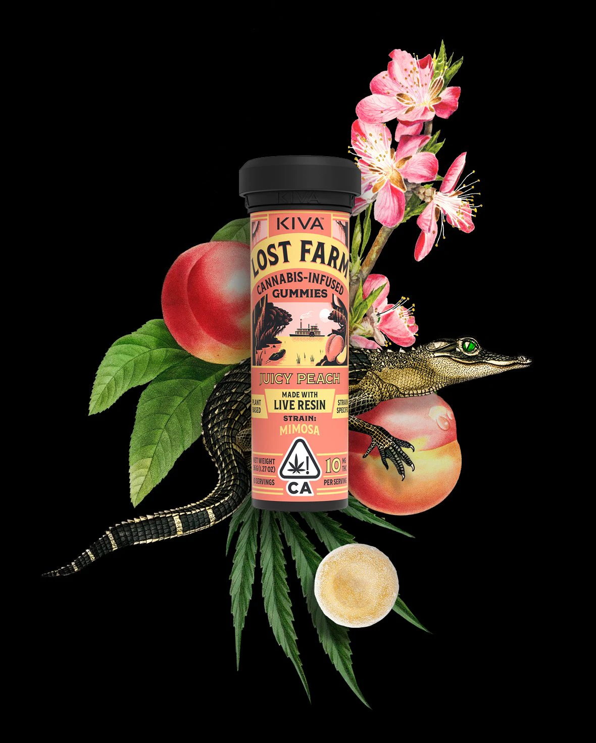 Kiva lost farm - 10CT- PAPAYA PEACH- LIVE RESIN- GUMMIES Main Image