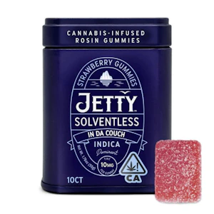 Jetty - 10CT- STRAWBERRY- IN DA COUCH- SOLVENTLESS ROSIN- GUMMIES