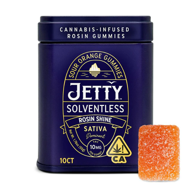 Jetty - 10CT- SOUR ORANGE- ROSIN SHINE- SOLVENTLESS ROSIN- GUMMIES Main Image